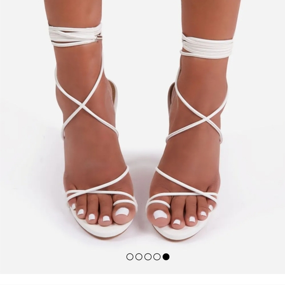 Ego 4 1/2 inches heels lace-up army green shoe - Picture 9 of 9